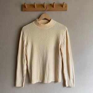 Karen Scott light yellow mock neck sweater - Size M